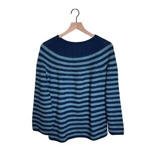 VINTAGE HAND KNIT cottagecore striped grandma style crewneck sweater M